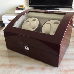 Hộp Đồng Hồ Xoay Automatic Đỏ Mận Cao Cấp 4+6